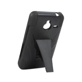 REIKO NOKIA LUMIA 640 XL HYBRID HEAVY DUTY CASE WITH KICKSTAND IN BLACK