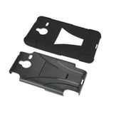 REIKO NOKIA LUMIA 640 XL HYBRID HEAVY DUTY CASE WITH KICKSTAND IN BLACK