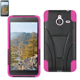 REIKO NOKIA LUMIA 640 XL HYBRID HEAVY DUTY CASE WITH KICKSTAND IN HOT PINK BLACK