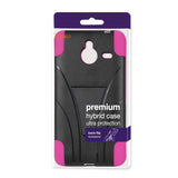 REIKO NOKIA LUMIA 640 XL HYBRID HEAVY DUTY CASE WITH KICKSTAND IN HOT PINK BLACK