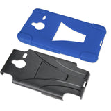 REIKO NOKIA LUMIA 640 XL HYBRID HEAVY DUTY CASE WITH KICKSTAND IN NAVY BLACK