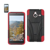 REIKO NOKIA LUMIA 640 XL HYBRID HEAVY DUTY CASE WITH KICKSTAND IN RED BLACK