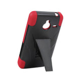 REIKO NOKIA LUMIA 640 XL HYBRID HEAVY DUTY CASE WITH KICKSTAND IN RED BLACK