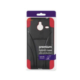 REIKO NOKIA LUMIA 640 XL HYBRID HEAVY DUTY CASE WITH KICKSTAND IN RED BLACK