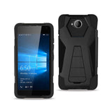 REIKO MICROSOFT LUMIA 650 HYBRID HEAVY DUTY CASE WITH KICKSTAND IN BLACK
