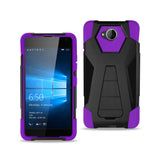 REIKO MICROSOFT LUMIA 650 HYBRID HEAVY DUTY CASE WITH KICKSTAND IN PURPLE BLACK