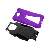 REIKO MICROSOFT LUMIA 650 HYBRID HEAVY DUTY CASE WITH KICKSTAND IN PURPLE BLACK