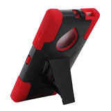 REIKO NOKIA LUMIA 830 HYBRID HEAVY DUTY CASE WITH KICKSTAND IN RED BLACK