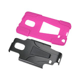 REIKO SAMSUNG GALAXY NOTE EDGE HYBRID HEAVY DUTY CASE WITH KICKSTAND IN HOT PINK BLACK