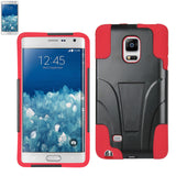 REIKO SAMSUNG GALAXY NOTE EDGE HYBRID HEAVY DUTY CASE WITH KICKSTAND IN RED BLACK