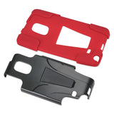 REIKO SAMSUNG GALAXY NOTE EDGE HYBRID HEAVY DUTY CASE WITH KICKSTAND IN RED BLACK