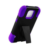 REIKO SAMSUNG GALAXY S5 ACTIVE HYBRID HEAVY DUTY CASE WITH KICKSTAND IN PURPLE BLACK