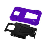 REIKO SAMSUNG GALAXY S5 ACTIVE HYBRID HEAVY DUTY CASE WITH KICKSTAND IN PURPLE BLACK