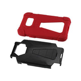 REIKO SAMSUNG GALAXY S7 ACTIVE HYBRID HEAVY DUTY CASE WITH KICKSTAND IN RED BLACK