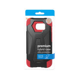 REIKO SAMSUNG GALAXY S7 ACTIVE HYBRID HEAVY DUTY CASE WITH KICKSTAND IN RED BLACK
