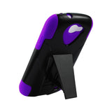 REIKO SAMSUNG GALAXY EXPRESS HYBRID HEAVY DUTY CASE WITH KICKSTAND IN PURPLE BLACK