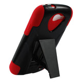 REIKO SAMSUNG GALAXY EXPRESS HYBRID HEAVY DUTY CASE WITH KICKSTAND IN RED BLACK