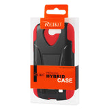 REIKO SAMSUNG GALAXY EXPRESS HYBRID HEAVY DUTY CASE WITH KICKSTAND IN RED BLACK