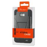REIKO SAMSUNG GALAXY S2 HYBRID HEAVY DUTY CASE WITH KICKSTAND IN BLACK