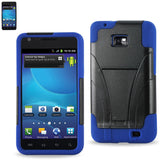 REIKO SAMSUNG GALAXY S2 HYBRID HEAVY DUTY CASE WITH KICKSTAND IN NAVY BLACK