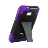 REIKO SAMSUNG GALAXY S2 HYBRID HEAVY DUTY CASE WITH KICKSTAND IN PURPLE BLACK