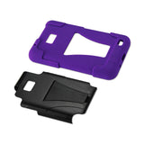 REIKO SAMSUNG GALAXY S2 HYBRID HEAVY DUTY CASE WITH KICKSTAND IN PURPLE BLACK