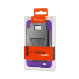 REIKO SAMSUNG GALAXY S2 HYBRID HEAVY DUTY CASE WITH KICKSTAND IN PURPLE BLACK