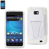 REIKO SAMSUNG GALAXY S2 HYBRID HEAVY DUTY CASE WITH KICKSTAND IN WHITE
