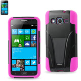 REIKO SAMSUNG ATIV S NEO HYBRID HEAVY DUTY CASE WITH KICKSTAND IN HOT PINK BLACK