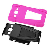 REIKO SAMSUNG ATIV S NEO HYBRID HEAVY DUTY CASE WITH KICKSTAND IN HOT PINK BLACK