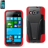 REIKO SAMSUNG ATIV S NEO HYBRID HEAVY DUTY CASE WITH KICKSTAND IN RED BLACK
