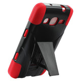 REIKO SAMSUNG ATIV S NEO HYBRID HEAVY DUTY CASE WITH KICKSTAND IN RED BLACK