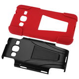 REIKO SAMSUNG ATIV S NEO HYBRID HEAVY DUTY CASE WITH KICKSTAND IN RED BLACK
