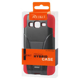 REIKO SAMSUNG ATIV S NEO HYBRID HEAVY DUTY CASE WITH KICKSTAND IN RED BLACK