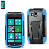 REIKO SAMSUNG ATIV ODYSSEY HYBRID HEAVY DUTY CASE WITH KICKSTAND IN BLUE