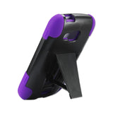 REIKO SAMSUNG ATIV ODYSSEY HYBRID HEAVY DUTY CASE WITH KICKSTAND IN BLACK PURPLE