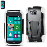 REIKO SAMSUNG ATIV ODYSSEY HYBRID HEAVY DUTY CASE WITH KICKSTAND IN BLACK WHITE