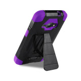 REIKO SAMSUNG GALAXY J1 (2016) HYBRID HEAVY DUTY CASE WITH KICKSTAND IN PURPLE BLACK