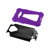 REIKO SAMSUNG GALAXY J1 (2016) HYBRID HEAVY DUTY CASE WITH KICKSTAND IN PURPLE BLACK