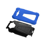 REIKO SAMSUNG GALAXY J3 HYBRID HEAVY DUTY CASE WITH KICKSTAND IN NAVY BLACK