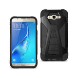 REIKO SAMSUNG GALAXY J7 (2016) HYBRID HEAVY DUTY CASE WITH KICKSTAND IN BLACK