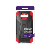 REIKO SAMSUNG GALAXY J7 (2016) HYBRID HEAVY DUTY CASE WITH KICKSTAND IN RED BLACK