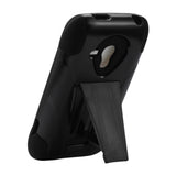 REIKO SAMSUNG GALAXY RUSH HYBRID HEAVY DUTY CASE WITH KICKSTAND IN BLACK