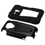 REIKO SAMSUNG GALAXY RUSH HYBRID HEAVY DUTY CASE WITH KICKSTAND IN BLACK