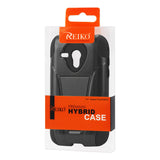 REIKO SAMSUNG GALAXY RUSH HYBRID HEAVY DUTY CASE WITH KICKSTAND IN BLACK
