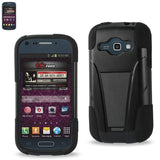 REIKO SAMSUNG GALAXY RING HYBRID HEAVY DUTY CASE WITH KICKSTAND IN BLACK