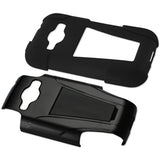 REIKO SAMSUNG GALAXY RING HYBRID HEAVY DUTY CASE WITH KICKSTAND IN BLACK