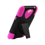 REIKO SAMSUNG GALAXY NOTE 2 HYBRID HEAVY DUTY CASE WITH KICKSTAND IN BLACK HOT PINK