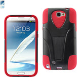 REIKO SAMSUNG GALAXY NOTE 2 HYBRID HEAVY DUTY CASE WITH KICKSTAND IN BLACK RED