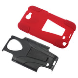 REIKO SAMSUNG GALAXY NOTE 2 HYBRID HEAVY DUTY CASE WITH KICKSTAND IN BLACK RED